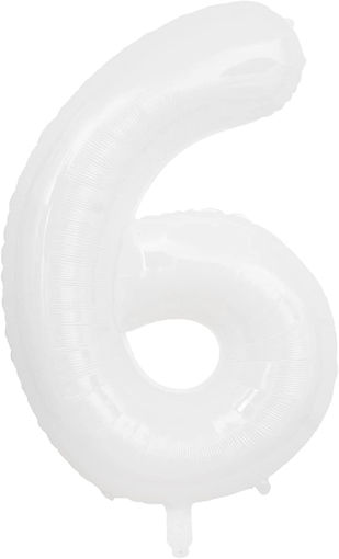 Picture of FOIL BALLOON NUMBER 6 WHITE 40 INCH